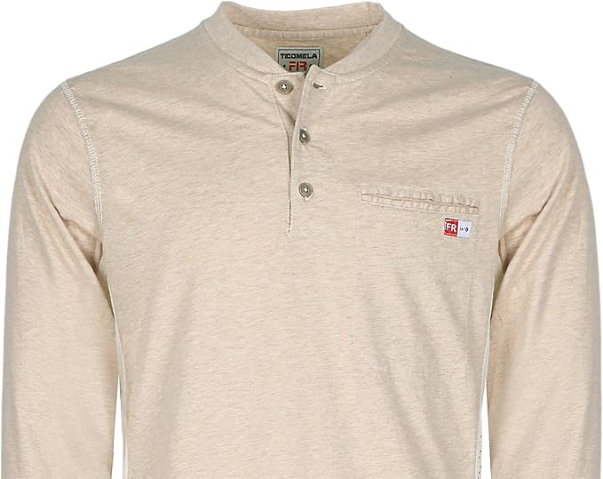 TICOMELA FR Shirts for Men 6oz Flame Retardant Mesh Breathable T-Shirt NFPA2112 Fire Retardant Henley Shirts
