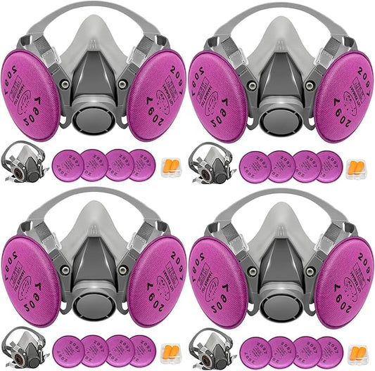 Respirator Mask with Filters, Reusable Half Face Respirator Mask for Asbestos, Resin, Fume, Dust, Welding, Painting