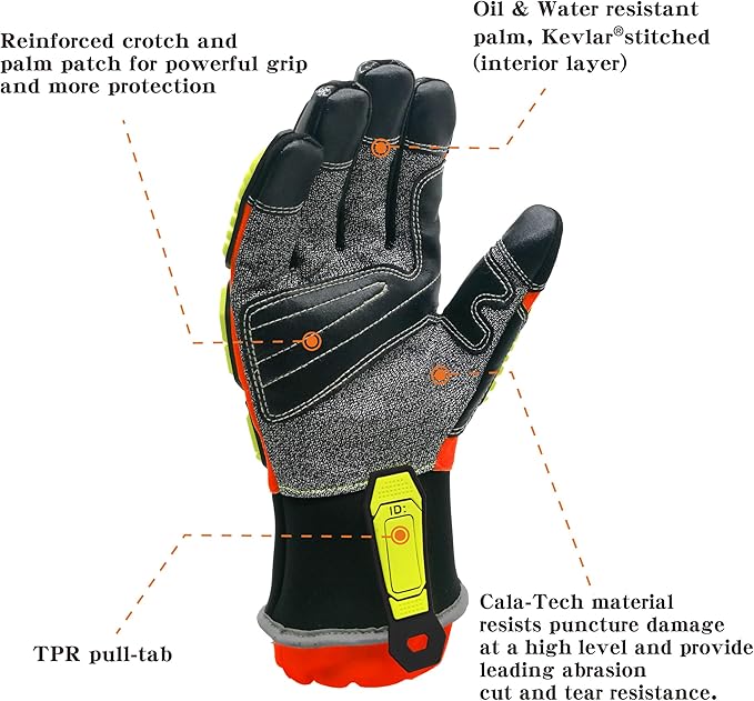 Heavy-duty Rescue Extrication Glove EN388:2016 Certification, Super Dexterity and Ultra Durability