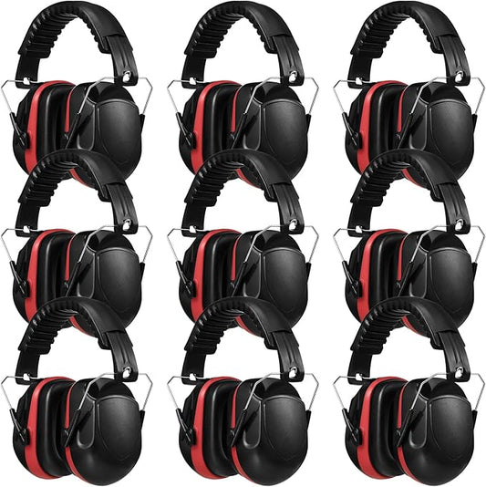 Xuhal 9 Pcs Ear Protection Earmuffs, Adjustable NRR 28dB Noise Reduction Headphone for Shooting Mowing Noise Cancelling