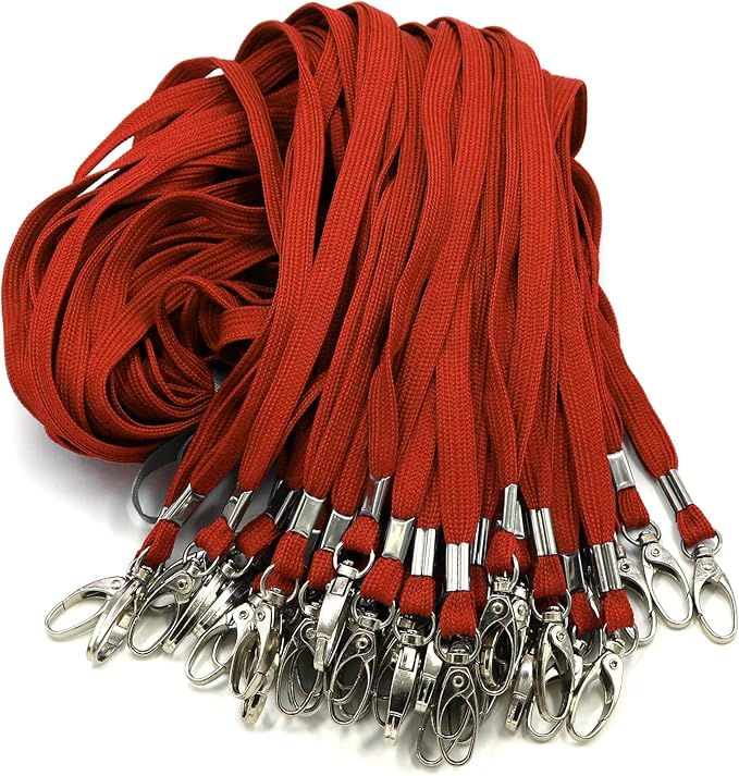 Bird Fiy Black Lanyard 100 Pack Bulk Lanyards for Id Badges Holders Each Lanyard 17 Inch with 360° Swivel Hook