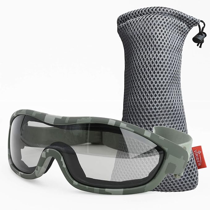 Viriber Motorcycle Goggles - UV Protective Outdoor Glasses, Dust-proof Combat Goggles, Military Sunglasses - Camouflage