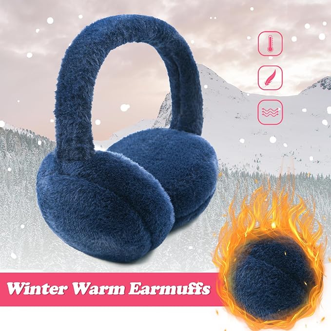Kids Winter Earmuffs Baby Warm Ear Muff Girls Cute Furry Ear Warmers Boys Foldable Ear Covers for Cold Weather
