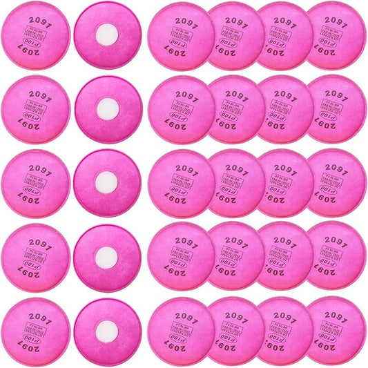 60PCS 2091 P100 Particulate Filter (Kaherdin) Compatible with 2091，Installed on P100 Filter Retainer Replacement for 6000 6200 6800 7000 FF-4 for Against Dust,Painting, Sanding(2091（30pack)
