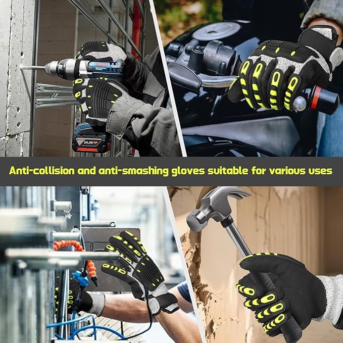 Cut Resistant Gloves & Safety Glasses for Men with Ear Plugs - Personal Work Set