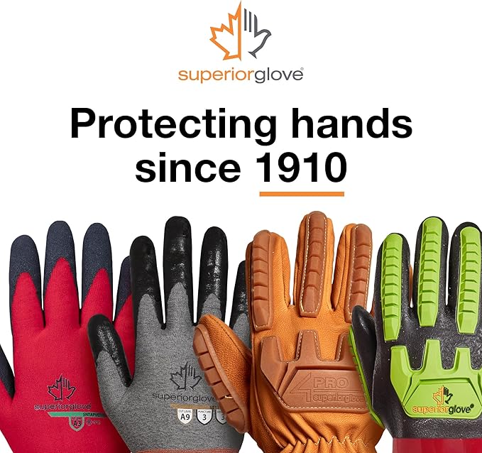 Superior Glove Endura Cut and Impact Resistant Leather Work Gloves – Insulated for Cold Winter Temperatures – 378KGTVB Medium (Pack of 1 Pair)