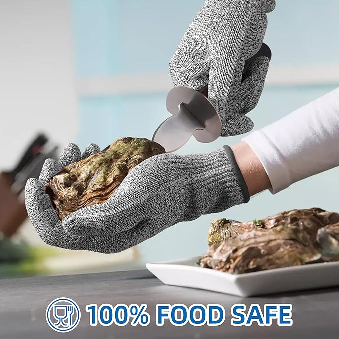 Schwer SlicePro ANSI A9 Cut Resistant Gloves, Food Grade Reliable Cutting Glove, Mandoline Gloves for Kitchen Meat Cutting, Oyster Shucking, Fish Fillet Processing, Non-PFAS, PR1501-G, XL