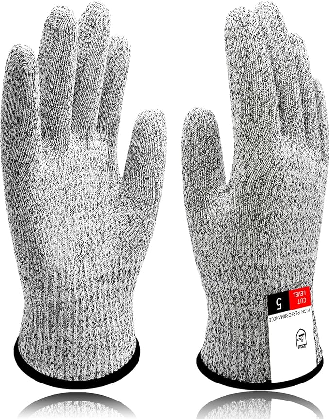 Safety Cut Resistant Gloves, Food Grade Level 5 Protection Kitchen Glove, Cut Proof Gloves for Mandolin Slicing 1 Pair