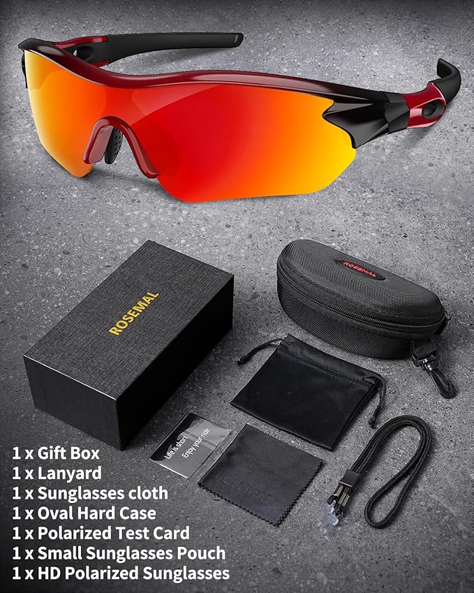 Polarized Sports Sunglasses for Men Women Youth Baseball Running Fishing Tennis Golf Cycling Driving Motor TAC UV400 TR90