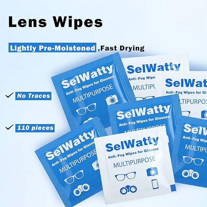 Lens Wipes for Eyeglasses,110 Pack Lens Cleaning Wipes,Individually Wrapped Pre-Moistened Eyeglass Wet Towel,Sracth-Free Streak-Free Eyeglasses Cleaning for Sunglasses, Goggles & Camera Lens