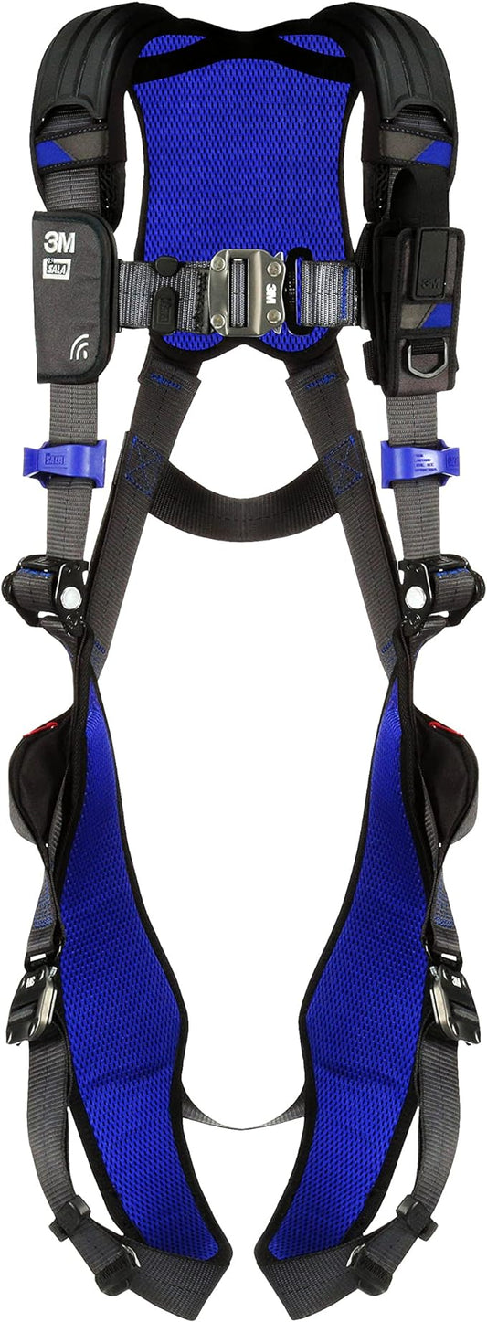 3M 1113001 DBI-SALA ExoFit X300 Comfort Vest Safety Harness Fall Protection, OSHA, ANSI, General Industry, Aluminum Back D-Ring, Auto-Locking Quick Connect Leg and Chest Straps, Small