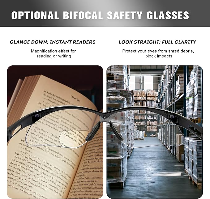 ProtectX Classic Safety Glasses, Anti-Fog Scratch Resistant Lenses, Protective Eyewear for Work, Indoor/Outdoor, ANSI Z87.1