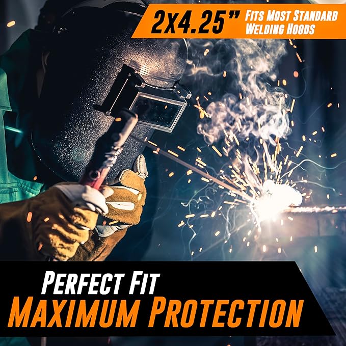 Mutt Tools 100 Pack of Clear Welding Lenses 2x4.25" – .04” Thick 2x4 Clear Welding Lens – Fits Most Standard Size Helmets, 2x4-1/4”