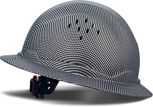 SBD-G1C Construction Full Brim Safety Helmet HDPE Hard Hat Vented Hardhats Sunshade Carbon Fiber Pattern Industrial Work Certified ANSI/ISEA Z89.1