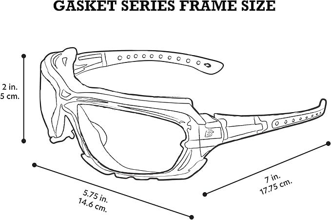 Birdz Eyewear Gasket Safety Padded Motorcycle Riding Sport Medical Glasses Red Frame with Clear Lens ANSI z87.1 Rated