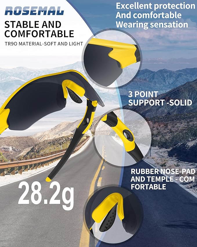 Polarized Sports Sunglasses for Men Women Youth Baseball Running Fishing Tennis Golf Cycling Driving Motor TAC UV400 TR90