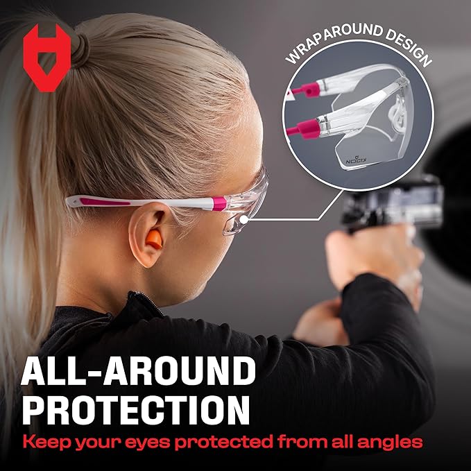 NoCry Clear Safety Glasses for Women with Adjustable Frames — Anti Fog Safety Glasses with 100% UV Protection & Scratch Resistance, ANSI Z87.1 Rated — Perfect Safety Goggles for Women, Nursing Goggles