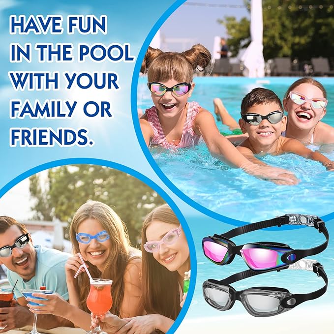 Konohan 24 Pack Swim Goggles Bulk for Kids adult Pool Goggles Anti Fog Silicone No Leak Swimming Glasses for Men Women Youth