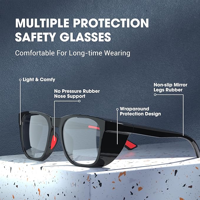 Safety Glasses Anti-Fog Eye Protection Blue Light Blocking Glasses for Women Men