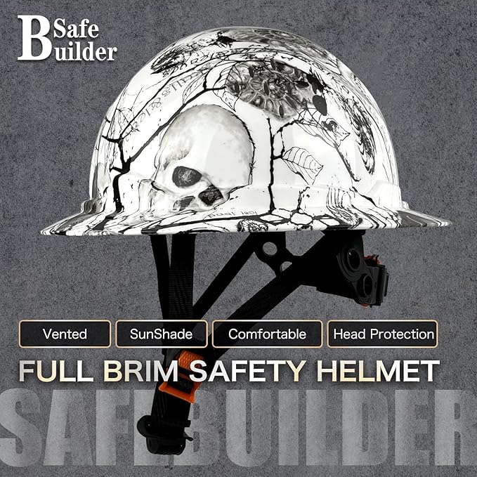 SBD-G1C Construction Full Brim Safety Helmet HDPE Hard Hat Vented Hardhats Sunshade Carbon Fiber Pattern Industrial Work Certified ANSI/ISEA Z89.1