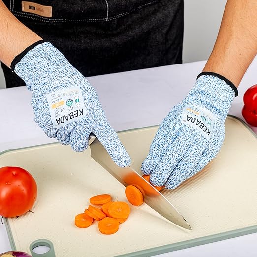 Kebada Cut Resistant Gloves, Food Grade Cut Proof Gloves for Kitchen, ANSI A4 Safety Protection, Ideal for Chef's Work, Medium