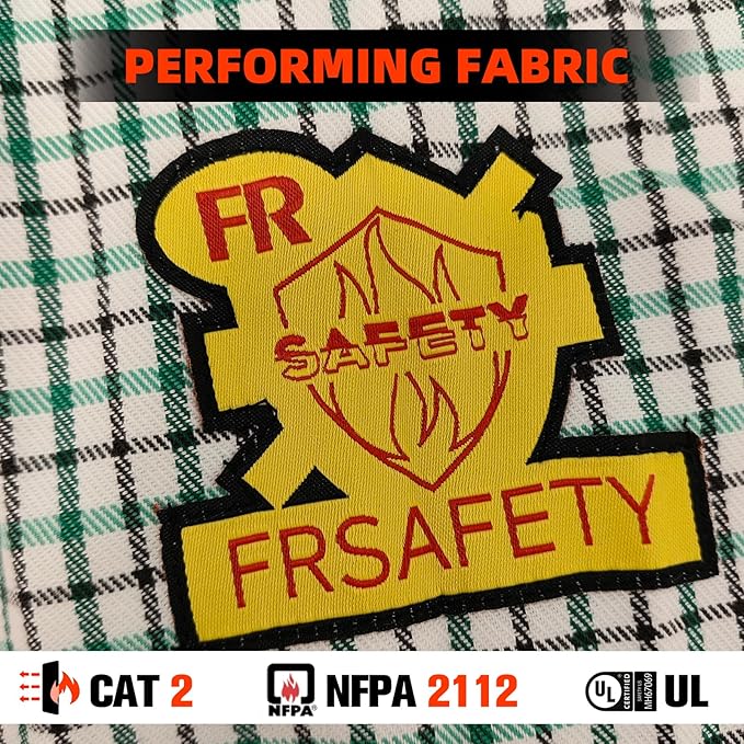SKSAFETY 7oz FR Shirts for Men, Welding Shirt Hi Vis Flame Resistant 100% Cotton Fire Retardant Longsleeve Shirt CAT2/NFPA