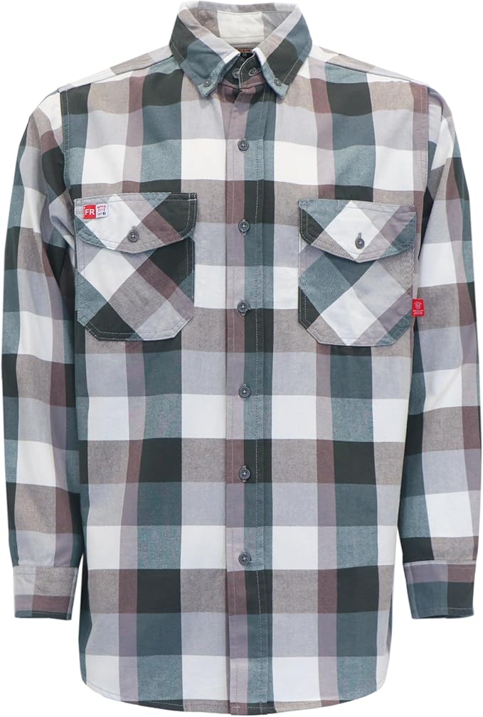 TICOMELA FR Shirts for Men Flame Resistant/Fire Retardant Shirt NFPA2112 7.5oz Men's Welding Shirt