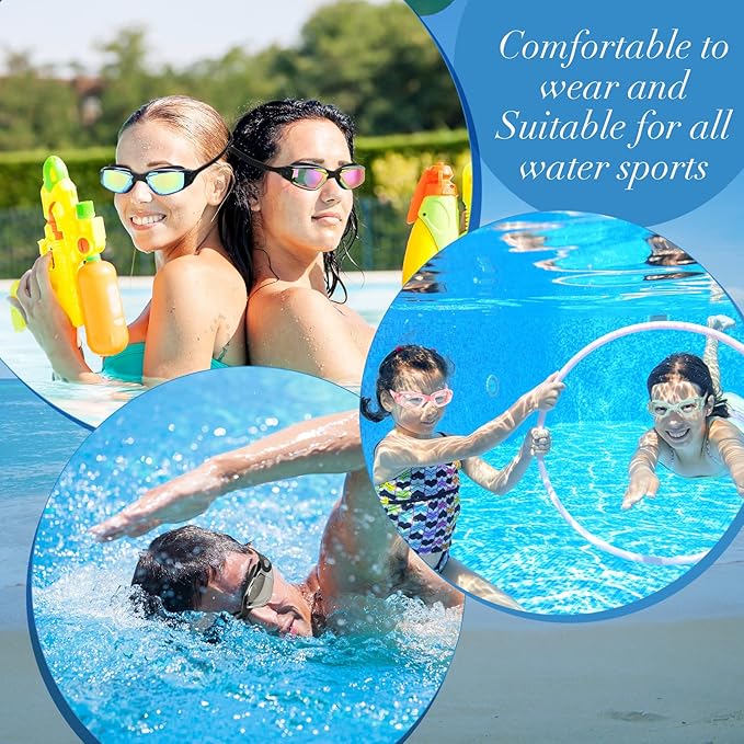 Konohan 8 Pack Kids Goggles Swim Goggles for Adult Kids Swimming Glasses Anti Fog Silicone No Leak Pool Glasses