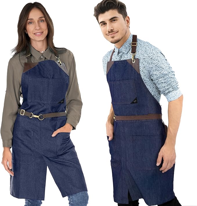 Under NY Sky No-Tie Durable Denim, Leather Reinforcement and Split-Leg