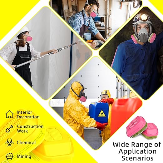 6 Pairs 60926 Respirator Filter/Cartridge, Particulate Filters Help Against Organic Vapors, Acid Gases, Chemical and Particulates for Use with 6000, 6500 and 7500 Series Respirator Mask