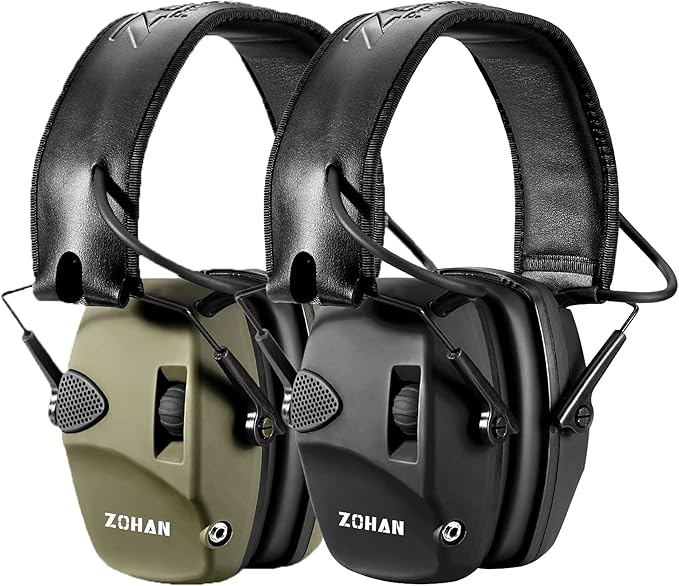 ZOHAN EM054 Electronic Shooting Ear Protection with Sound Amplification, Slim Active Noise Reduction Earmuffs for Gun Range