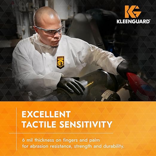 Kleenguard™ Kraken Grip Fully Textured Black Nitrile Gloves (49278), Extra-Large (XL), Powder-Free, 6 Mil, Ambidextrous, Thin Mil, 90 Gloves/Box, 10 Boxes/Case