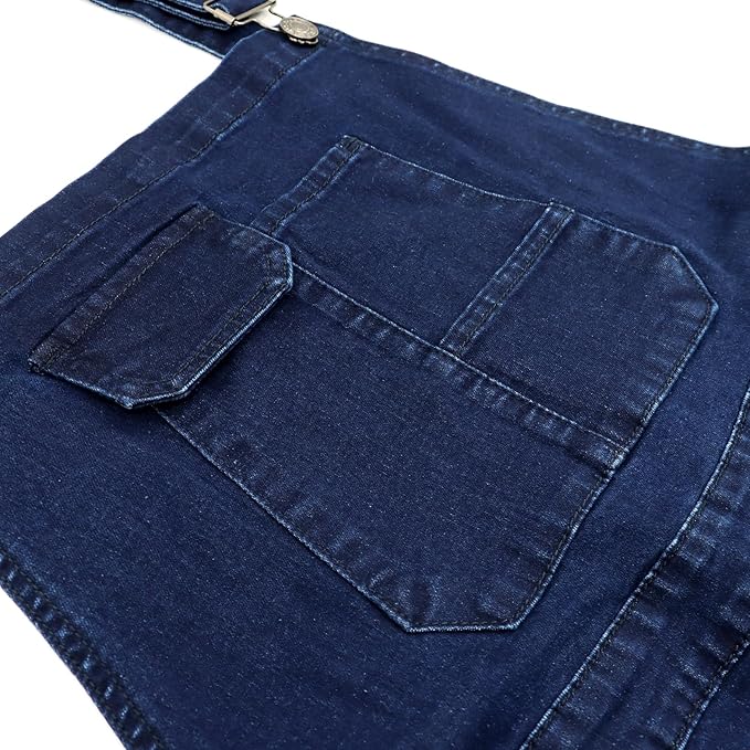LONGBIDA Men's Denim Bib Overalls Fashion Slim Fit Jumpsuit with Pockets