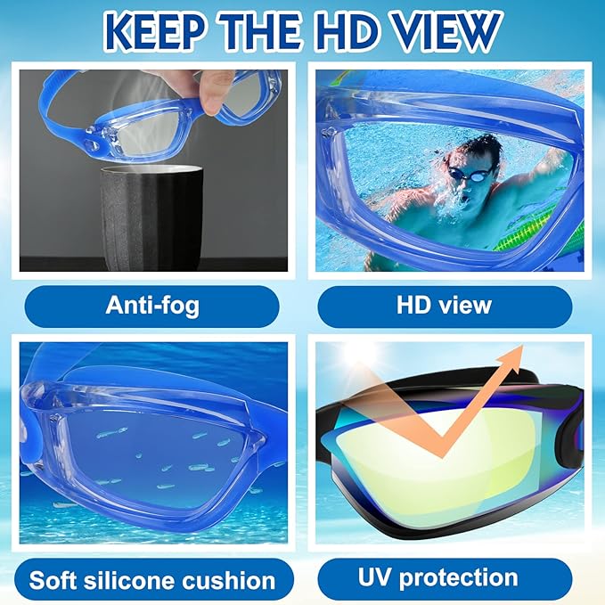 Konohan 24 Pack Swim Goggles Bulk for Kids adult Pool Goggles Anti Fog Silicone No Leak Swimming Glasses for Men Women Youth