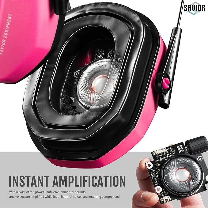 Savior Equipment Apollo Electronic Earmuffs For Shooting w/Gel Ear Pads, 24dB NRR, Noise Cancelling Ear Protection Headset