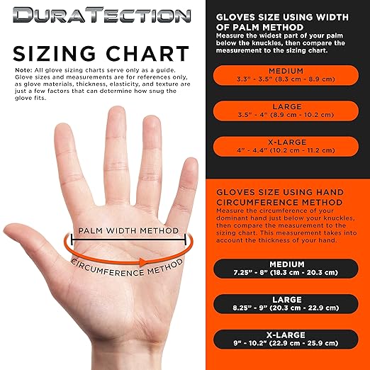 Dura-Gold Duratection 8 Mil Orange Super Duty Diamond Textured Nitrile Disposable Gloves, 10 Boxes of 100, Medium - Latex Free, Powder Free, Food Safe, Safety Protection Work Gloves, Industrial