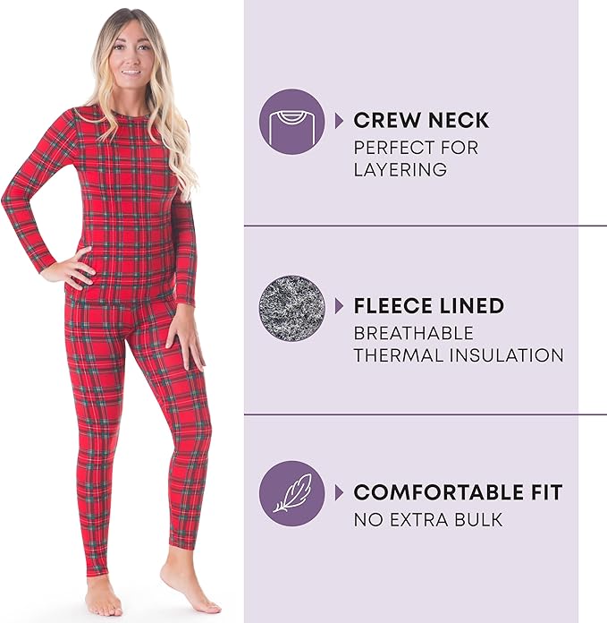 Rocky Thermal Underwear for Women, Long Johns Fleece Lined Set, Shirt & Pants, Base Layer w/Leggings/Bottoms Ski/Extreme Cold