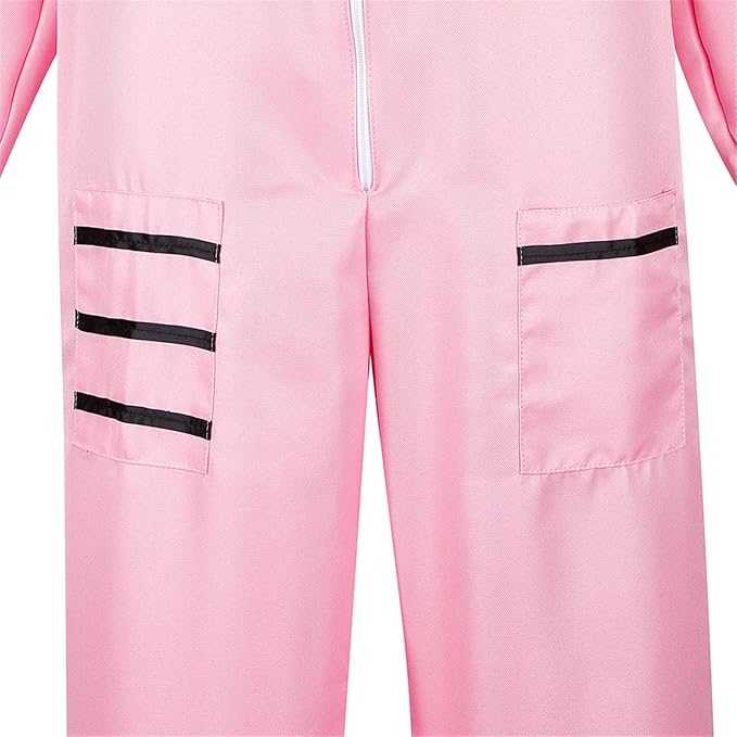 Women's Astronaut Spaceman Costume Adult Coverall Air Force Flight Jumpsuit Halloween Dress Up Party