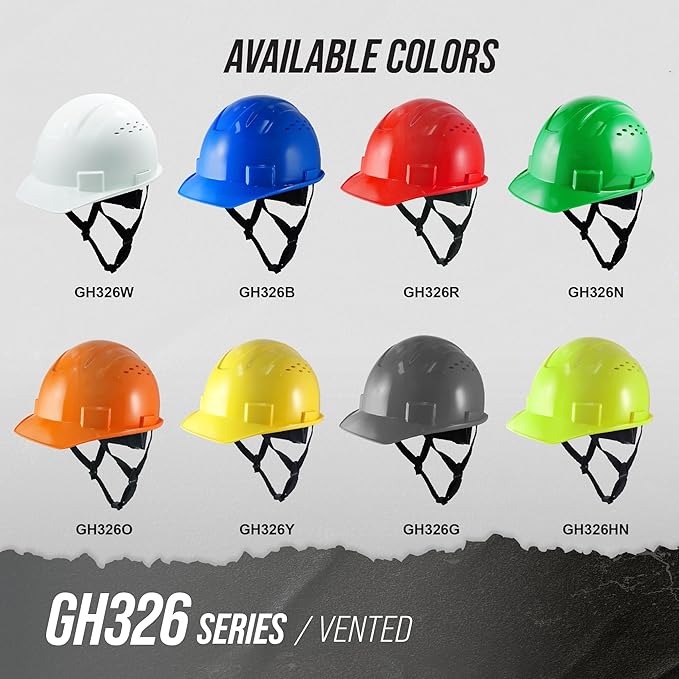 GE Cap Style Hard Hat, 4-Point Ratchet Suspension, Earmuff Slots, High Impact Resistant, Sweat-Wicking Sweatband, Meets ANSI Z89.1-2014, Comfortable, Durable, and Protective - Blue, Non-Vented