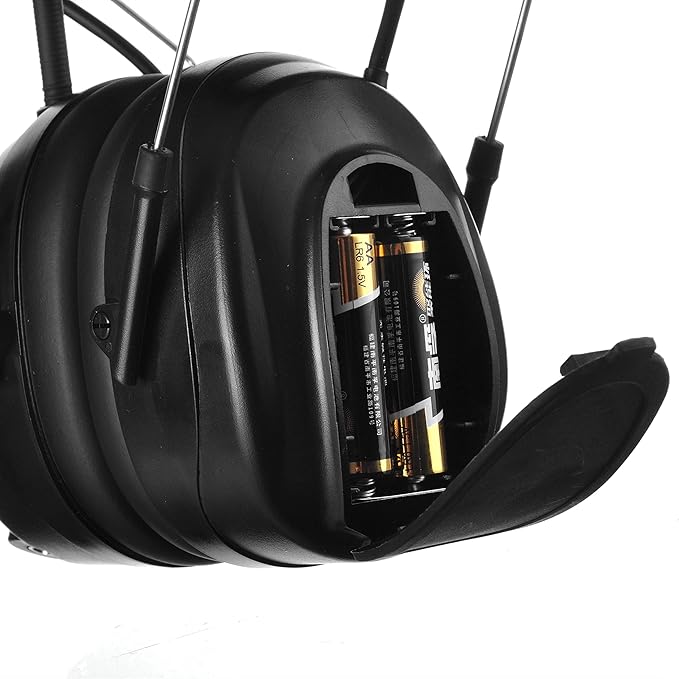 AM/FM Radio Headphones 25dB NRR,Noise Reduction Safety Earmuffs,Digital Display Headset,Powered by AA Battery,Hearing Protection for Walkman Mowing Lawn Work(Black)