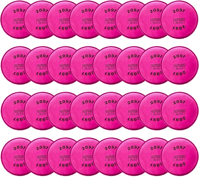 32PCS 2097 Particulate Filter,Installed on 2091 Filter Retainer Replacement Cotton for 6000 6200 6800 7000 7502 FF-400 Series Respirator,Use for Against,Torch Cutting,16PACK