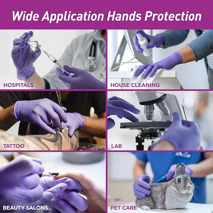 MedPride Powder-Free Nitrile Exam Gloves, Large, 100 Count, Pack of 10