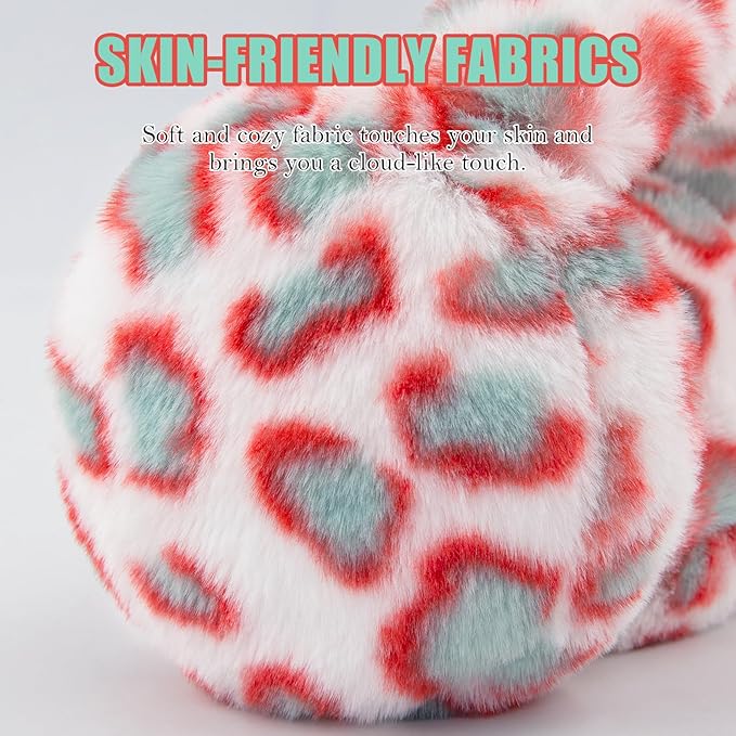 Winter Ear Muffs for Women Girls Faux Fur Cute White Earmuffs Fluffy Ear Warmers Foldable Ear Covers Outdoor