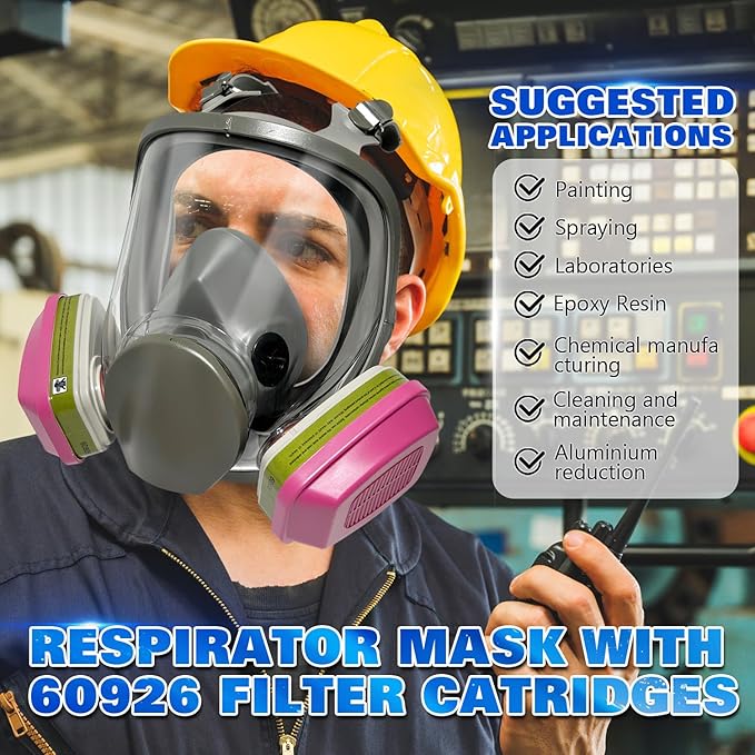 10/PK 60926 Filter Cartridges for Respirator,Multi-Layer Filtration,Replacement Cartridge Filter for 6200,6800 Respirator Masks,Suitable for Construction,Chemical Industry,Manufacturing,etc.