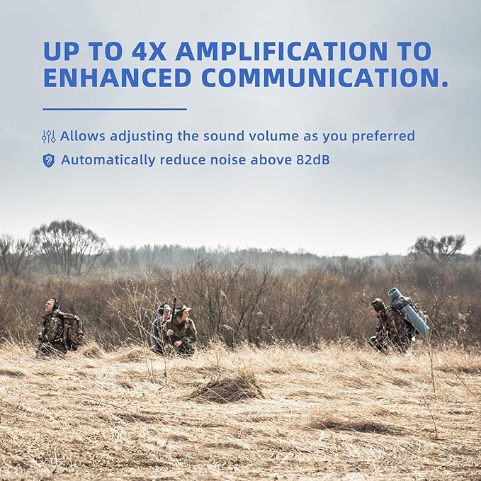 PROHEAR Electronic Ear Protection for Shooting with 4X Sound Amplification, Gun Range Hearing Protection Muffs, NRR 23dB Noise Reduction Headphones for Hunting, Blue