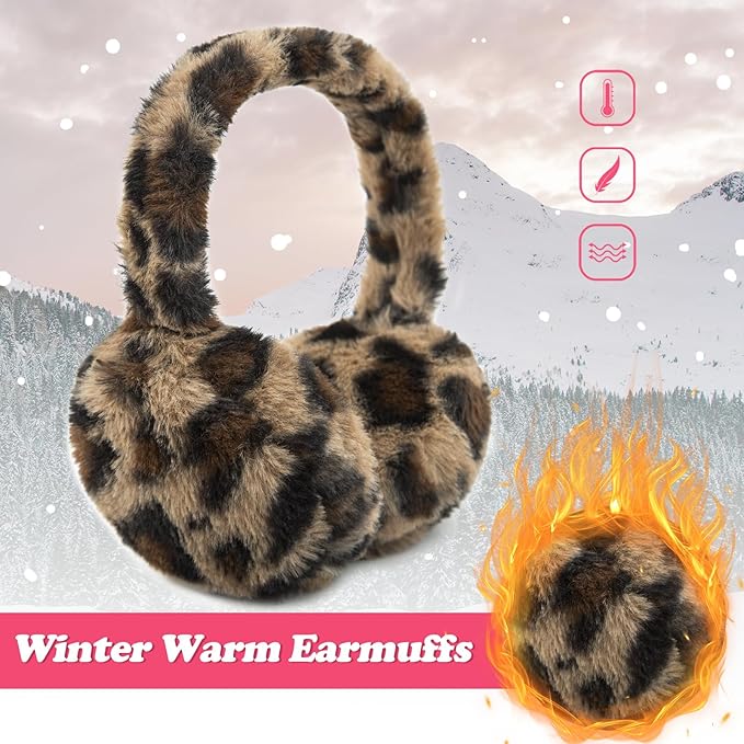 Kids Winter Earmuffs Baby Warm Ear Muff Girls Cute Furry Ear Warmers Boys Foldable Ear Covers for Cold Weather
