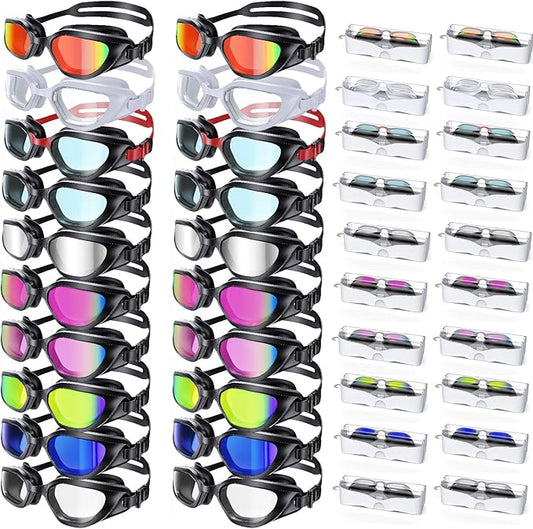 Swim Goggles, Unisex Adult Swimming Goggles Upgraded Anti Fog Anti UV No Leakage Wide View for Men Women Youth