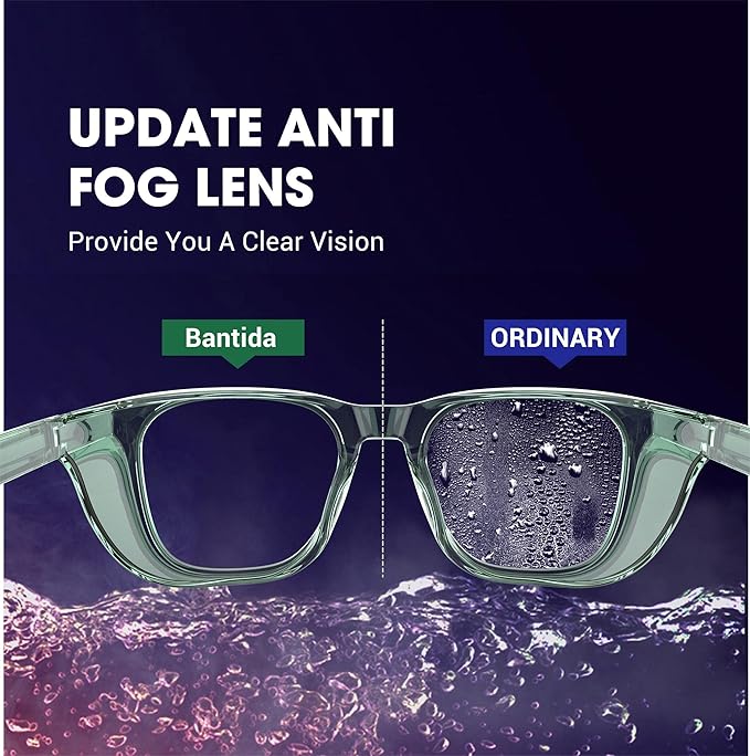 Safety Glasses Anti-Fog Eye Protection Blue Light Blocking Glasses for Women Men