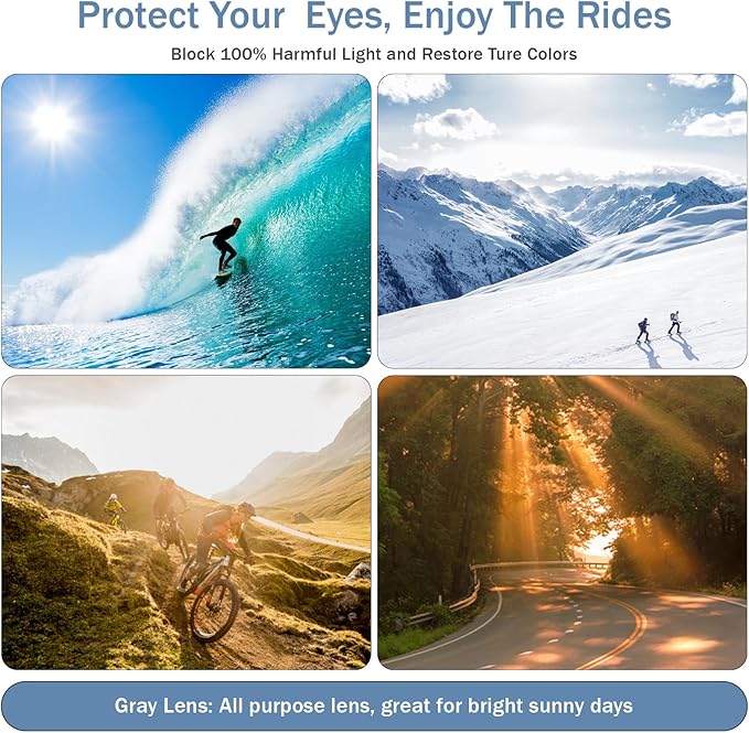 Powersports Glasses Safety Motorcycle Goggle, Anti-fog, Wrap around, Windproof, Hunting, Riding, Mowing,Men and Women