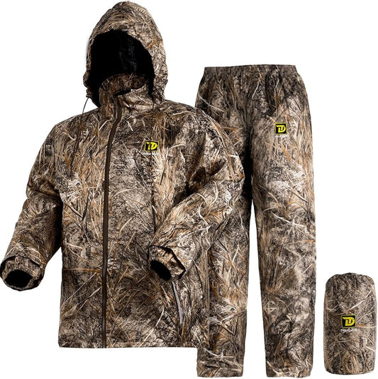Rain Suit, Waterproof Rain Suits for Men, 2 Pieces Breathable & Windproof Rainwear